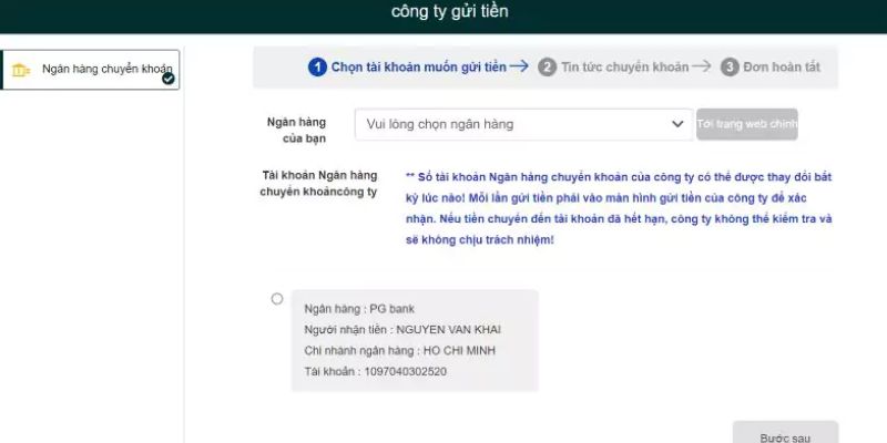 Nạp tiền 69VN qua các ngân hàng trung gian